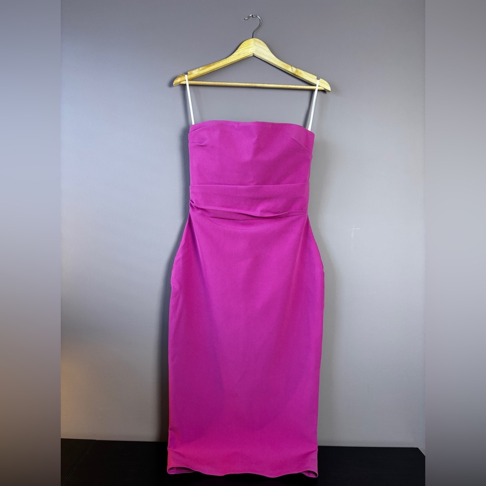 Alex Perry Pink Fuchsia Strapless Pencil Dress UK12